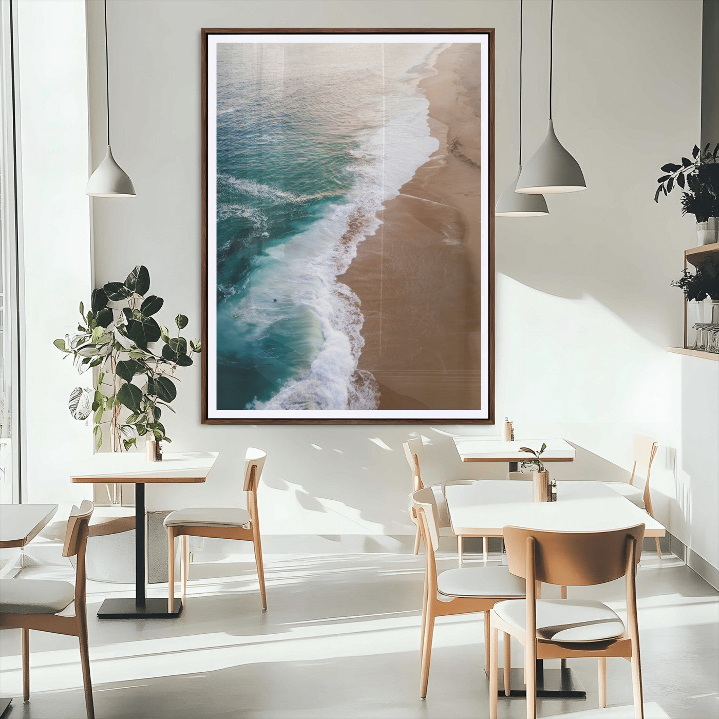 MGC-FP-24x36 - Serene Ocean Waves Beach Wall Art – Coastal Nature Canvas Print, Wrapped Canvas for Relaxing Decor in Living Room, Bedroom, Office