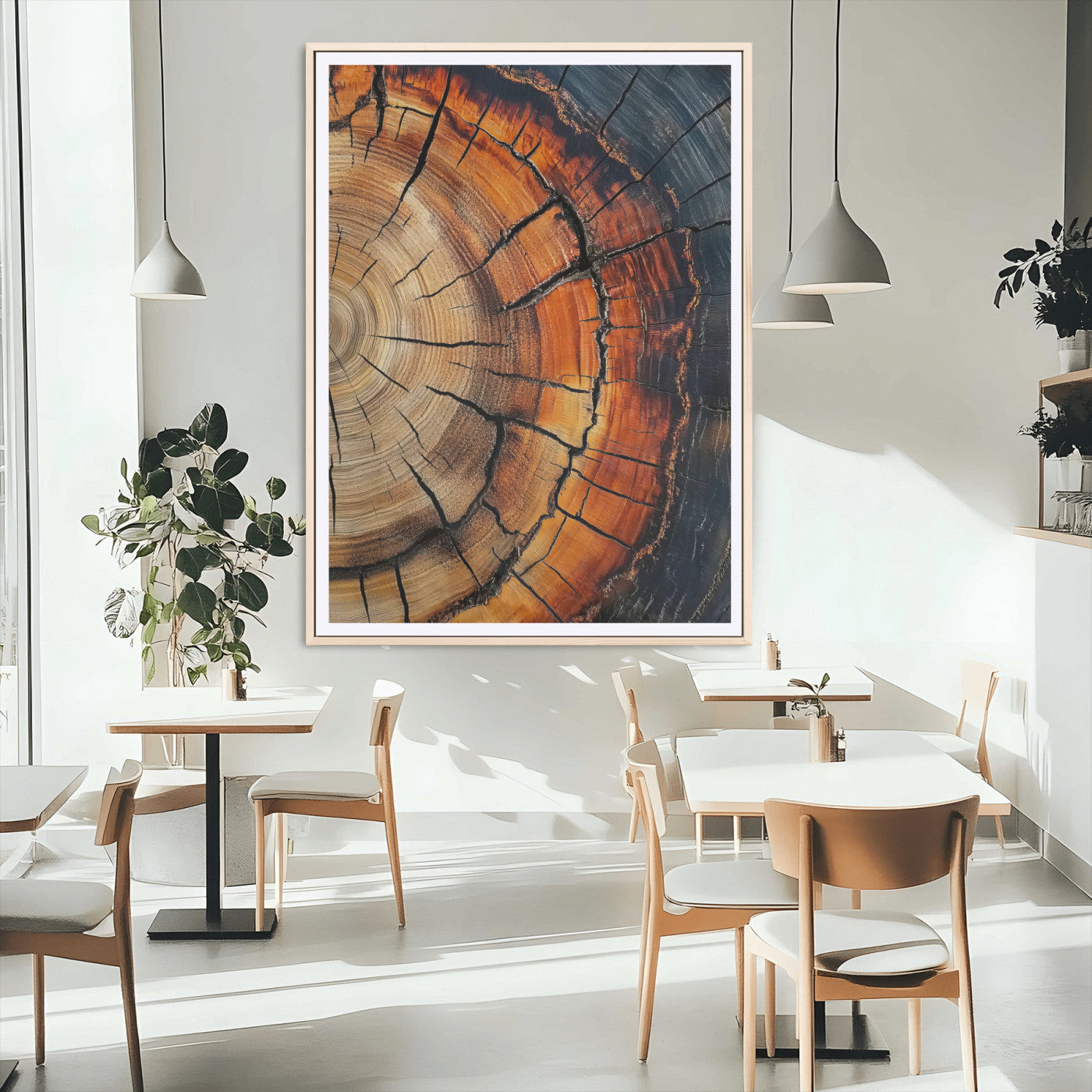 MGC-FP-24x36 - Wood Texture Wall Art Canvas Print, Framed Rustic Nature Art Picture Print, Earthy Tones Perfect Modern Rustic Decor Artwork