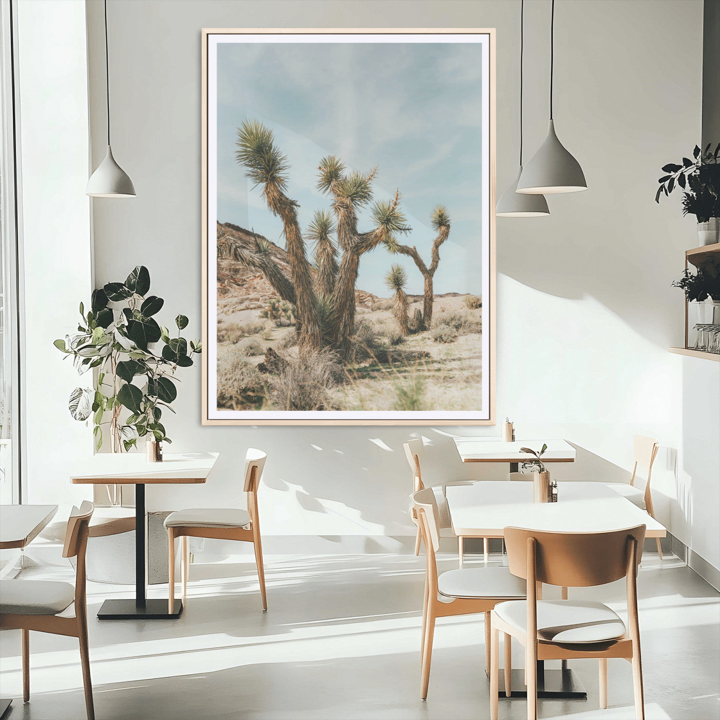 MGC-FP-24x36 - Joshua Tree Desert Canvas Print – Southwestern Boho Landscape Wall Art, Rustic Nature Scene for