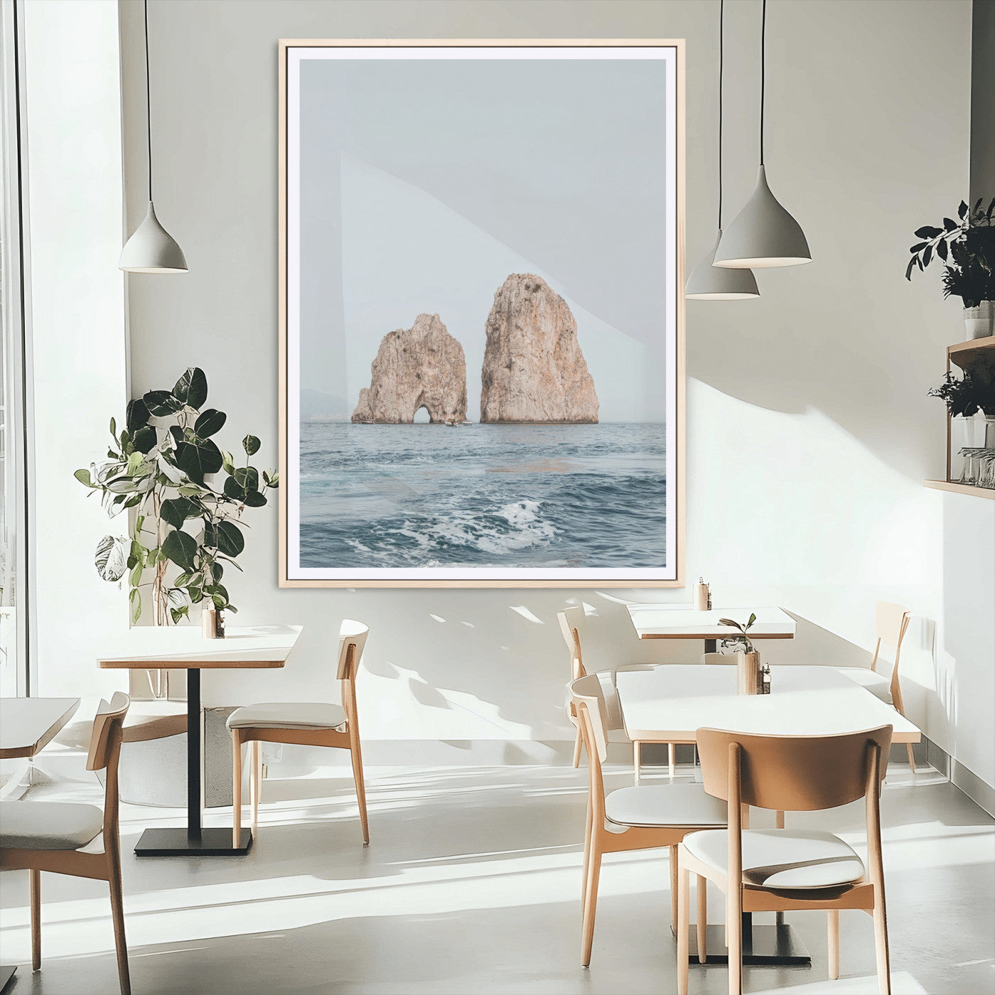 MGC-FP-24x36 - Majestic Sea Rock Formations Canvas Wall Art – Coastal Landscape Photography, Ocean View Decor,