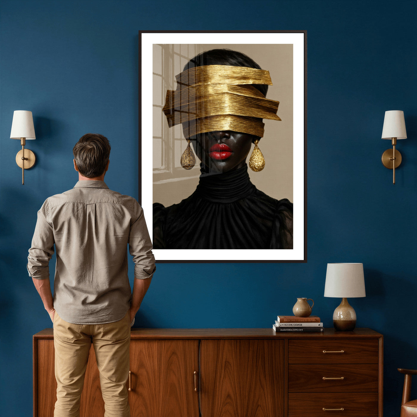 8151788X6-MGV-CV-24X36 - Abstract Afro American Women Wall Art Canvas Print