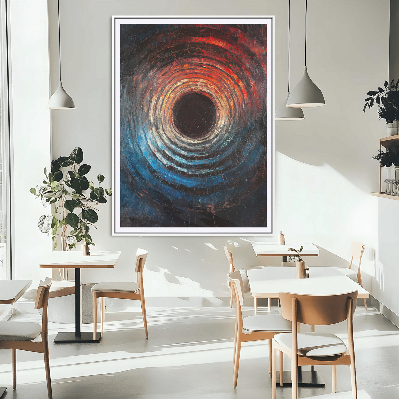 MGC-FP-24x36 - Wood Vortex Wall Art Canvas Print, Framed Abstract Swirl Art Picture Print, Wood Tree Texture Perfect Modern Decor Artwork