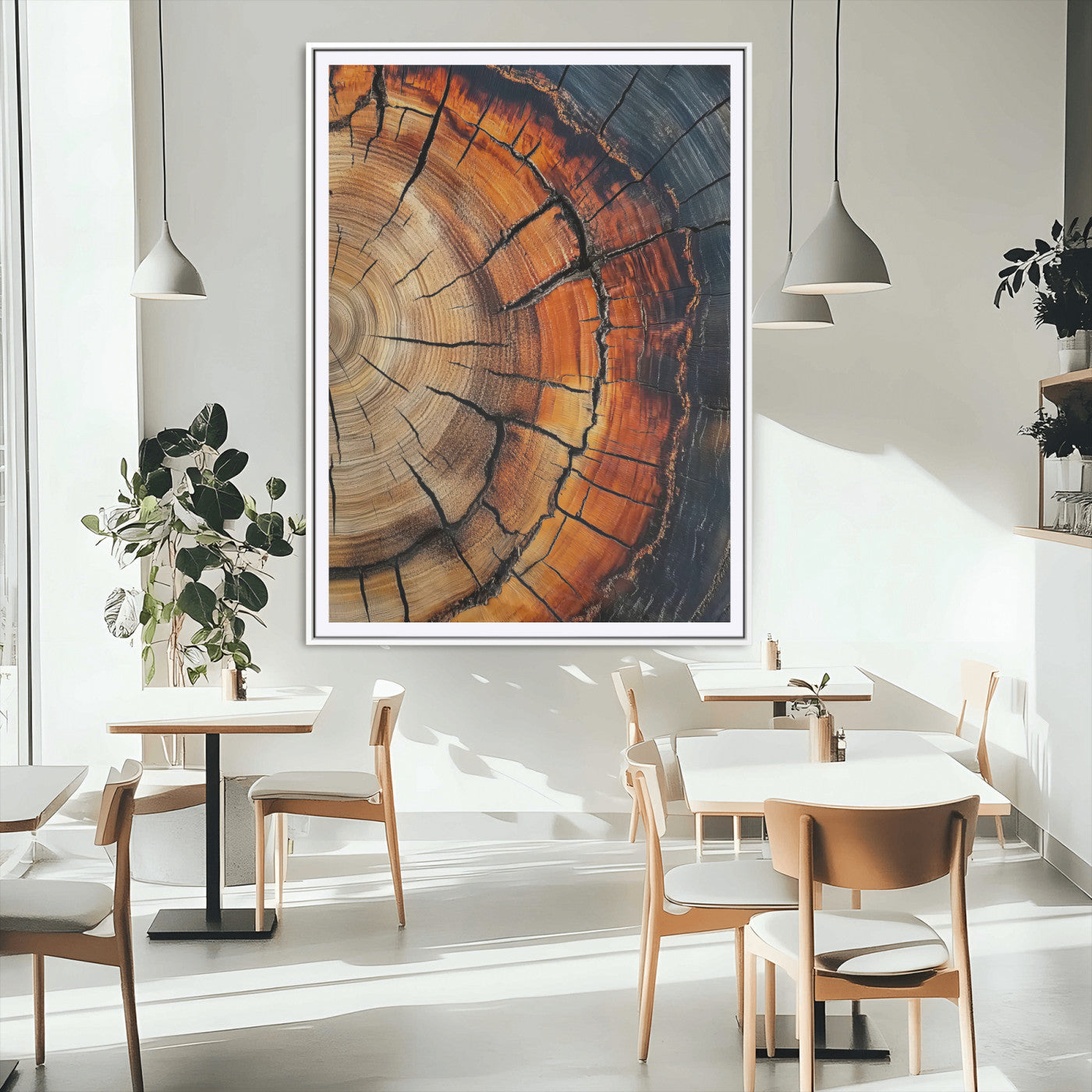 MGC-FP-24x36 - Wood Texture Wall Art Canvas Print, Framed Rustic Nature Art Picture Print, Earthy Tones Perfect Modern Rustic Decor Artwork