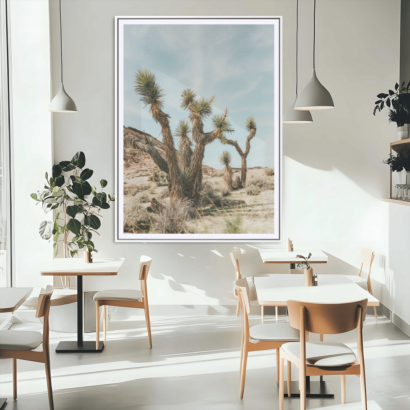 MGC-FP-24x36 - Joshua Tree Desert Canvas Print – Southwestern Boho Landscape Wall Art, Rustic Nature Scene for