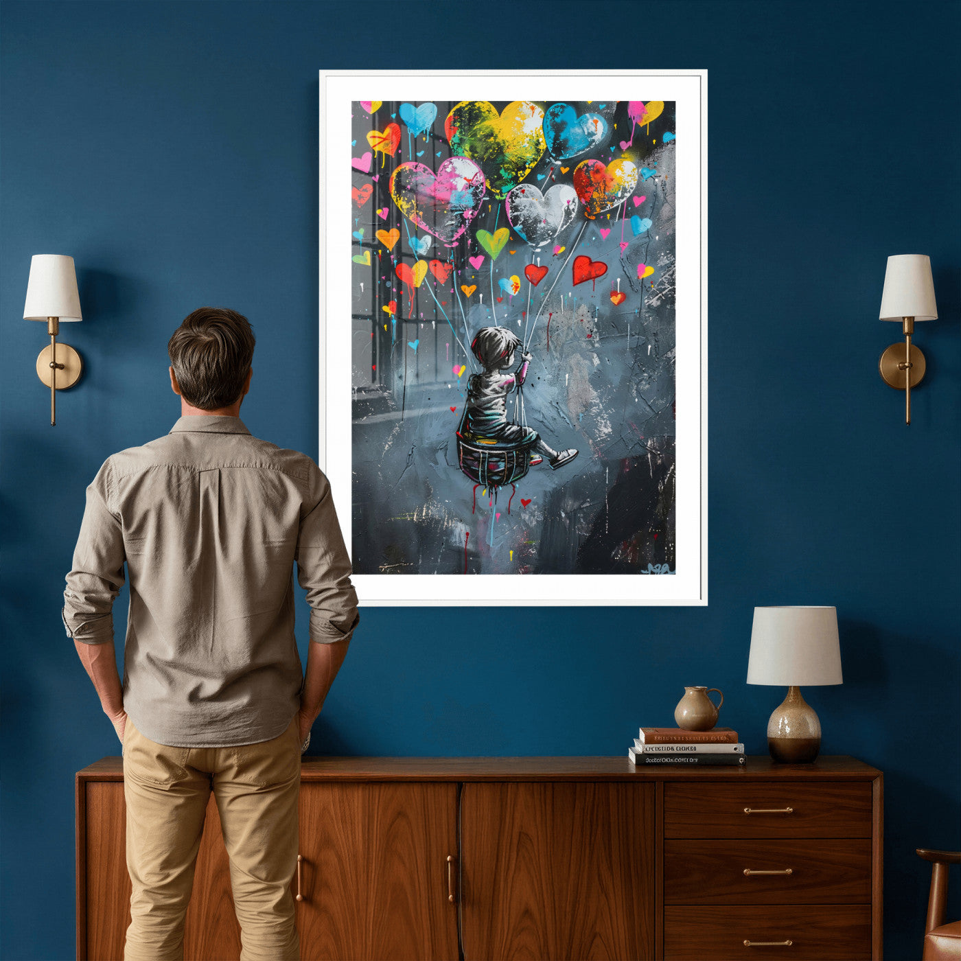 3812625445543-MGV-CV-24X36 - Banksy Balloon Canvas,Banksy Grafitti Art, Balloon Poster, Banksy Art, Wall Art Canvas Design, Ready To Hang Decoration,Wall Art