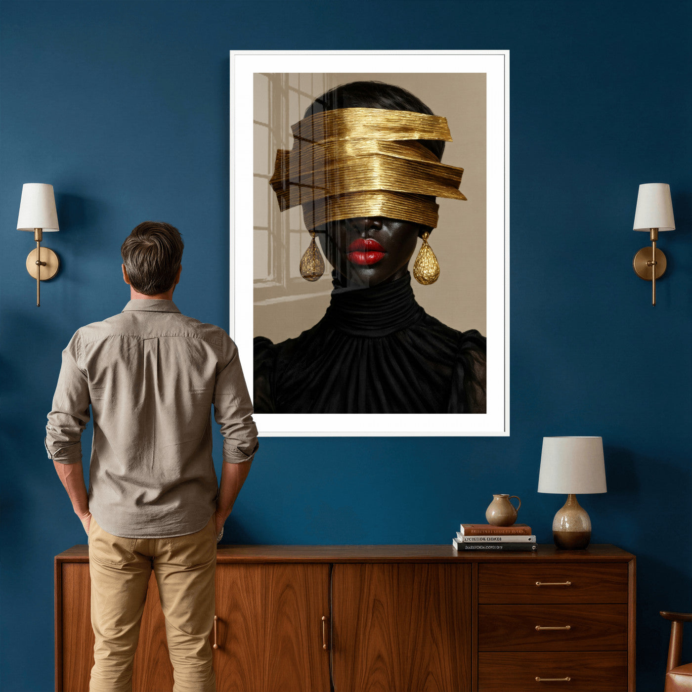 8151788X6-MGV-CV-24X36 - Abstract Afro American Women Wall Art Canvas Print