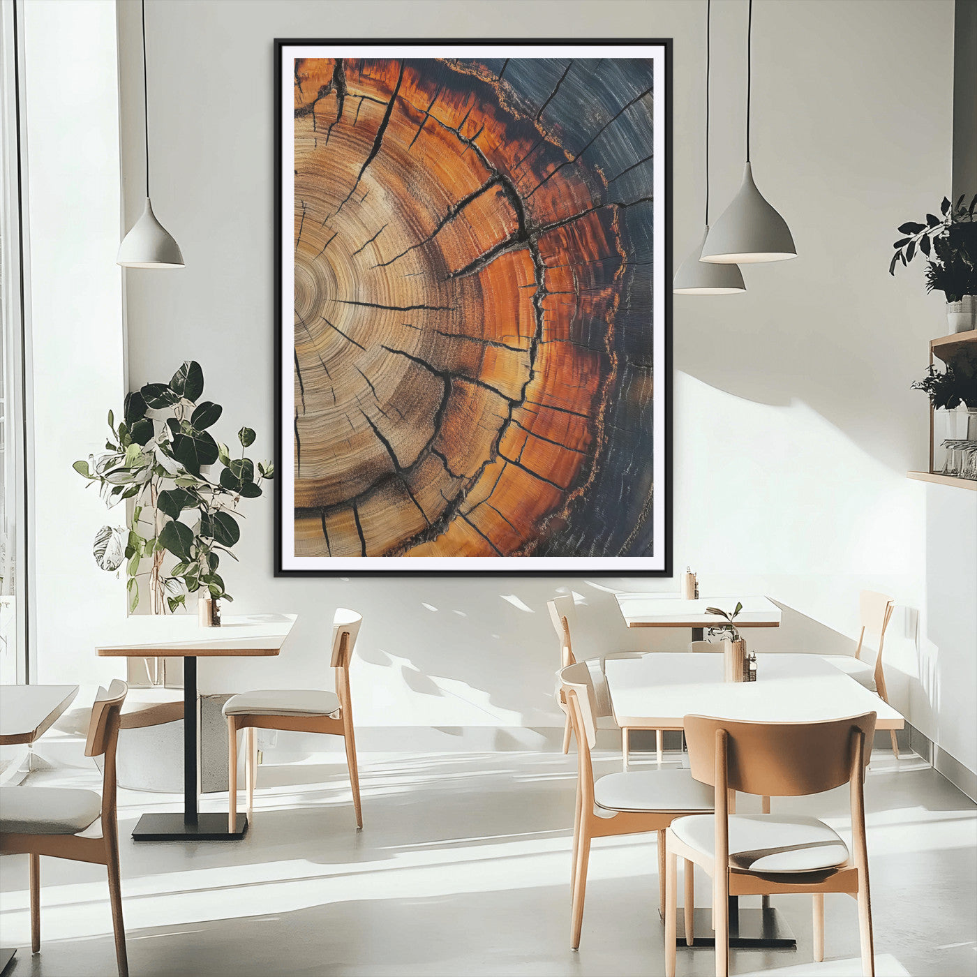 MGC-FP-24x36 - Wood Texture Wall Art Canvas Print, Framed Rustic Nature Art Picture Print, Earthy Tones Perfect Modern Rustic Decor Artwork