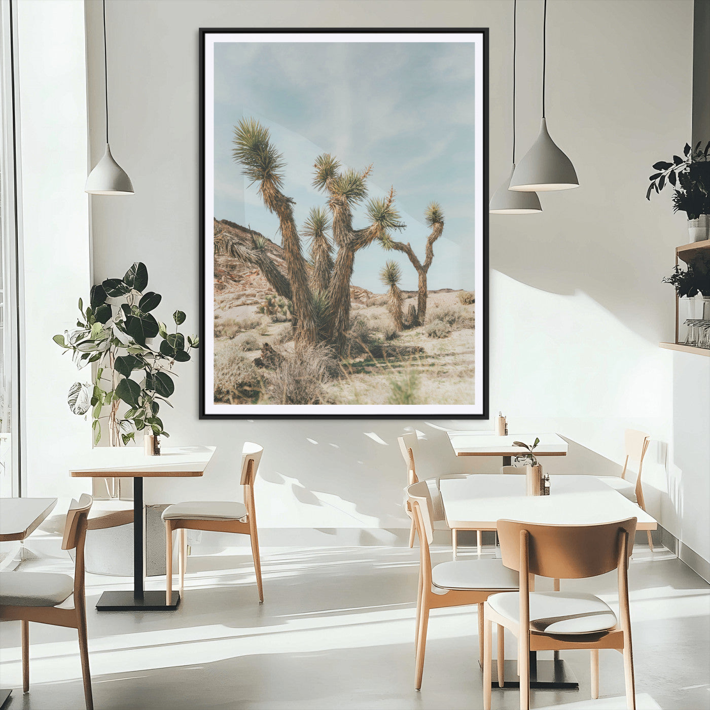 MGC-FP-24x36 - Joshua Tree Desert Canvas Print – Southwestern Boho Landscape Wall Art, Rustic Nature Scene for