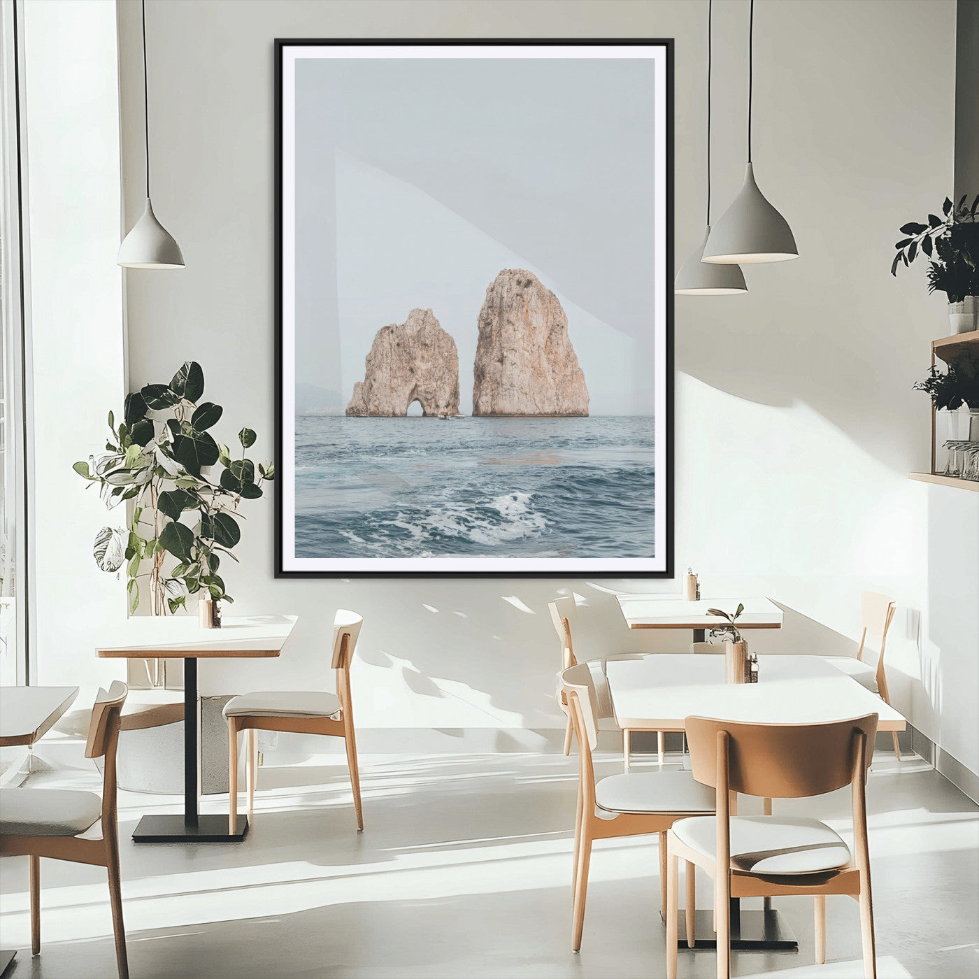 MGC-FP-24x36 - Majestic Sea Rock Formations Canvas Wall Art – Coastal Landscape Photography, Ocean View Decor,