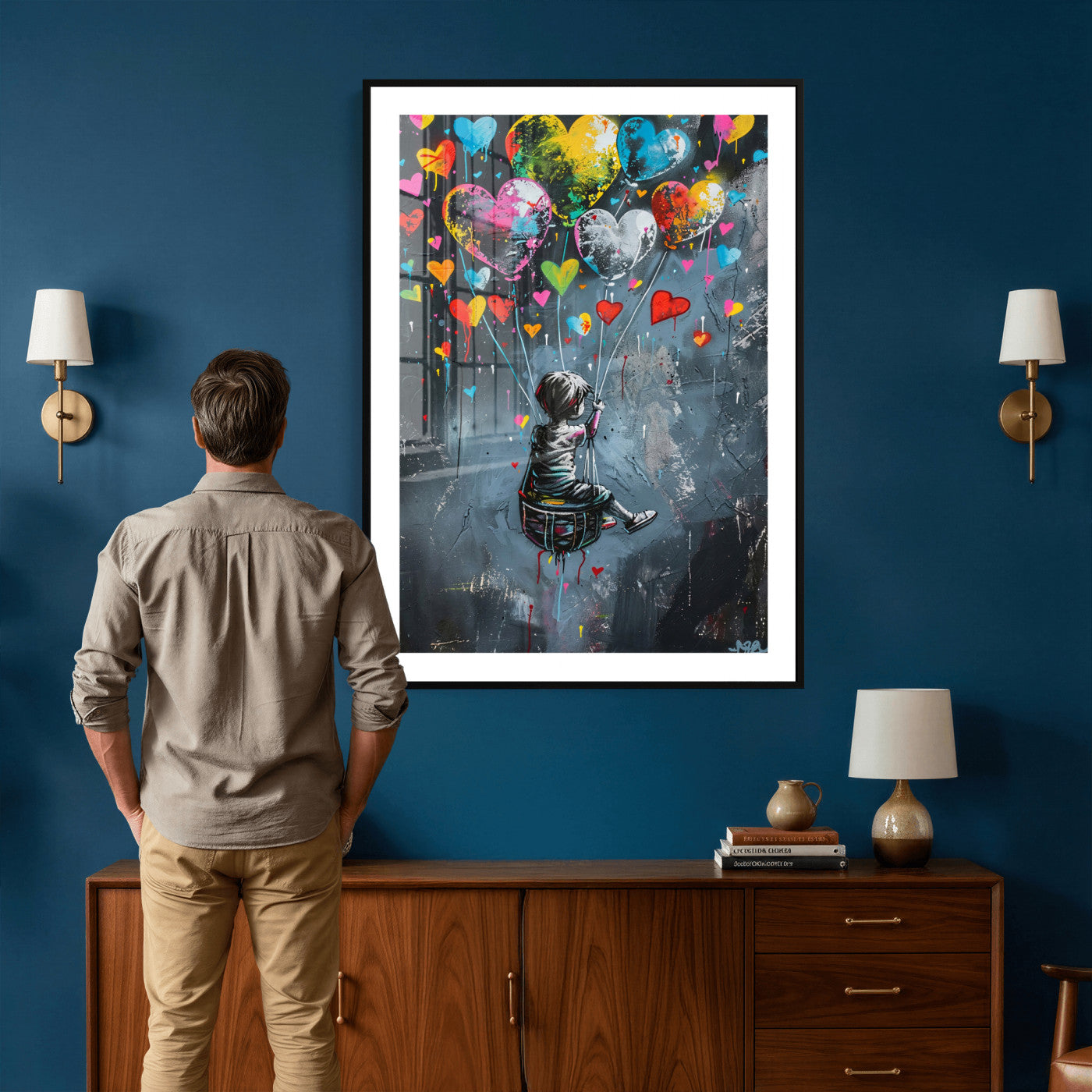 3812625445543-MGV-CV-24X36 - Banksy Balloon Canvas,Banksy Grafitti Art, Balloon Poster, Banksy Art, Wall Art Canvas Design, Ready To Hang Decoration,Wall Art
