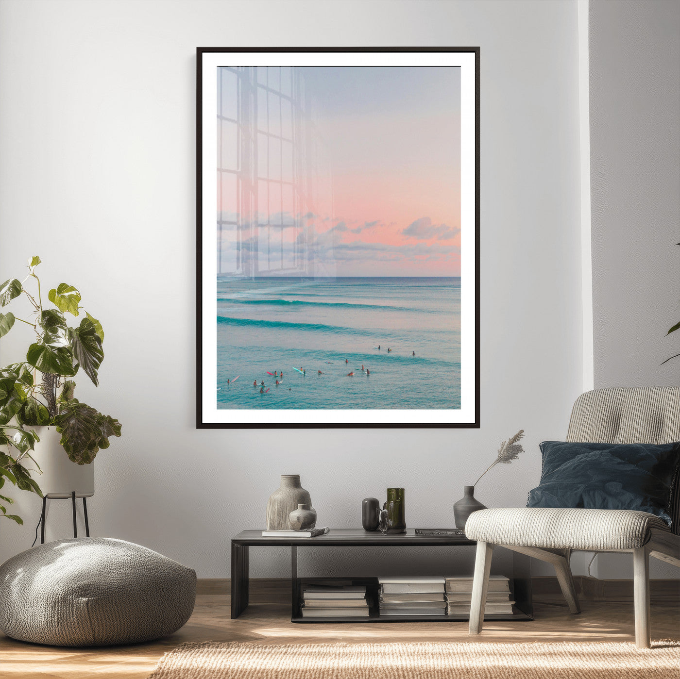 43011896-MGV-CV-24X36 - Beach Walk Wall Art Canvas Print – Soft Coastal Photography Artwork Print for Bedroom, Living Room, and Serene Home Decor
