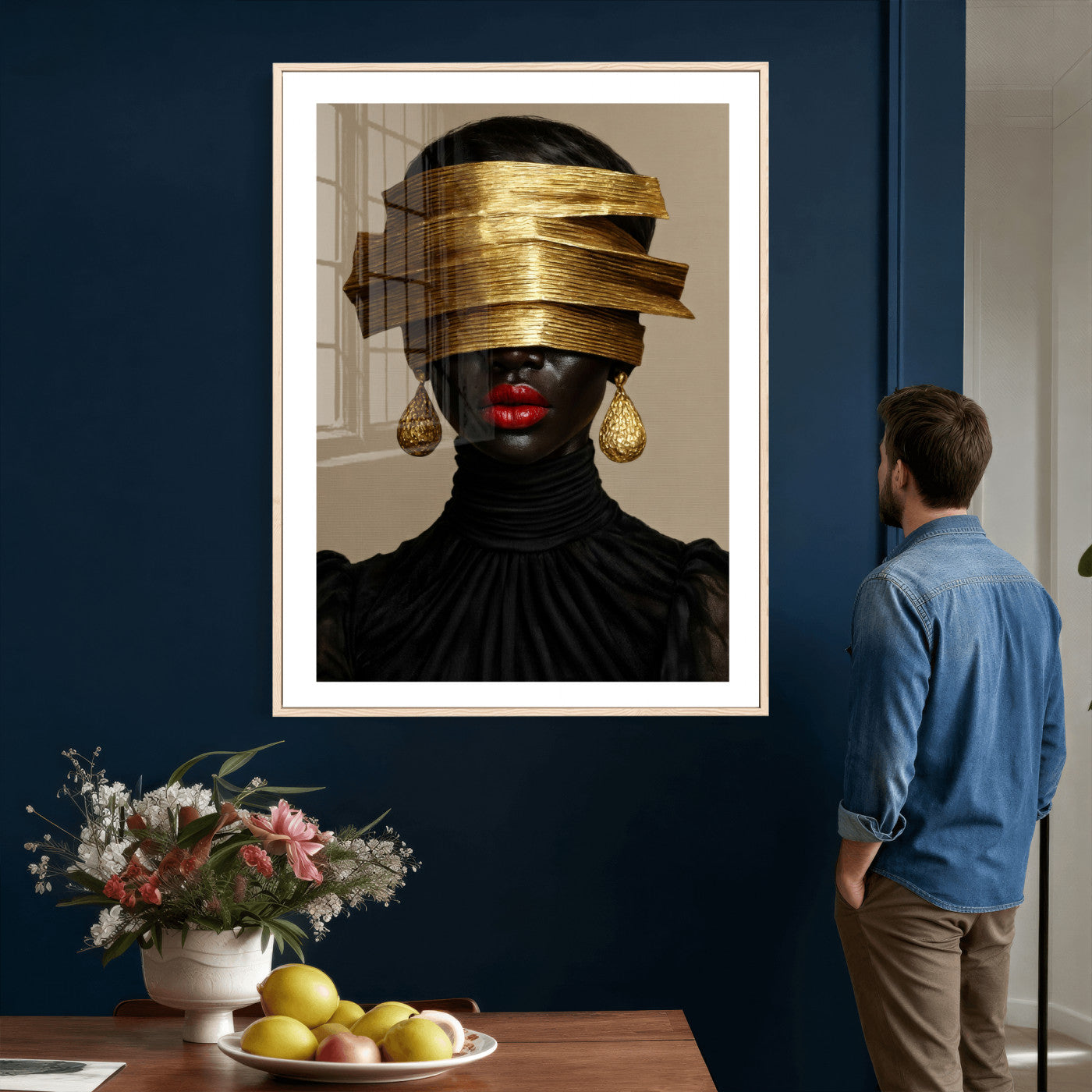 8151788X6-MGV-CV-24X36 - Abstract Afro American Women Wall Art Canvas Print