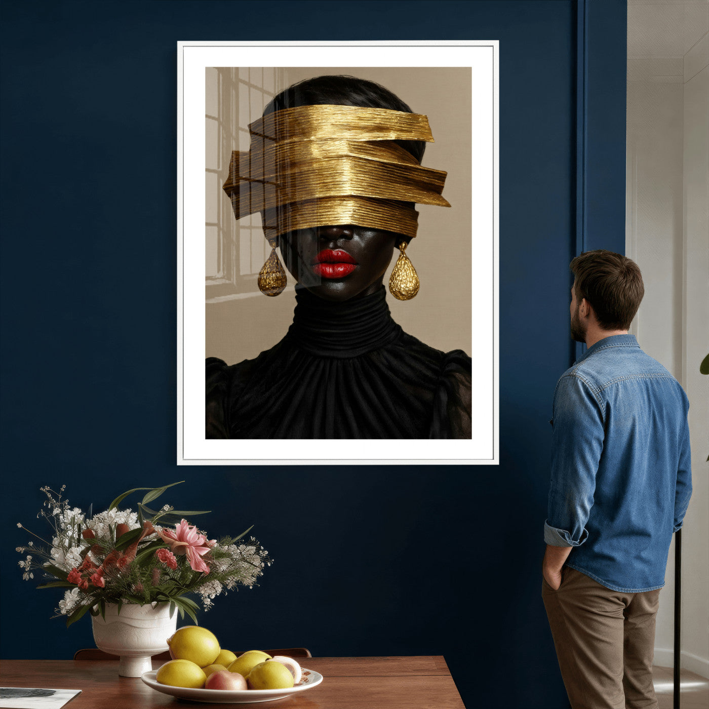 8151788X6-MGV-CV-24X36 - Abstract Afro American Women Wall Art Canvas Print