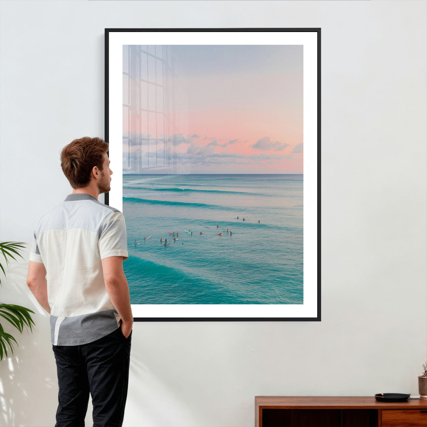 43011896-MGV-CV-24X36 - Beach Walk Wall Art Canvas Print – Soft Coastal Photography Artwork Print for Bedroom, Living Room, and Serene Home Decor