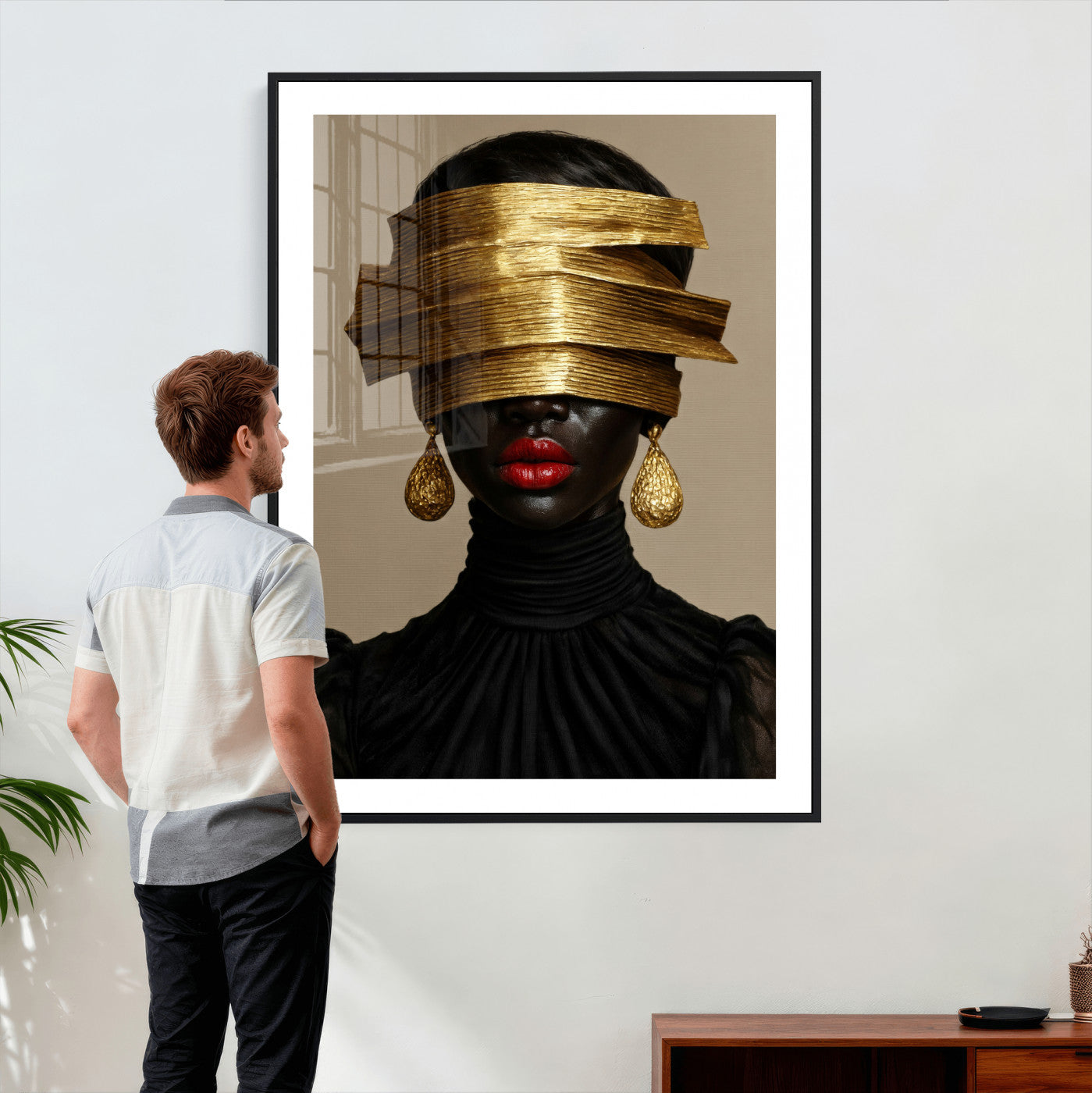 8151788X6-MGV-CV-24X36 - Abstract Afro American Women Wall Art Canvas Print