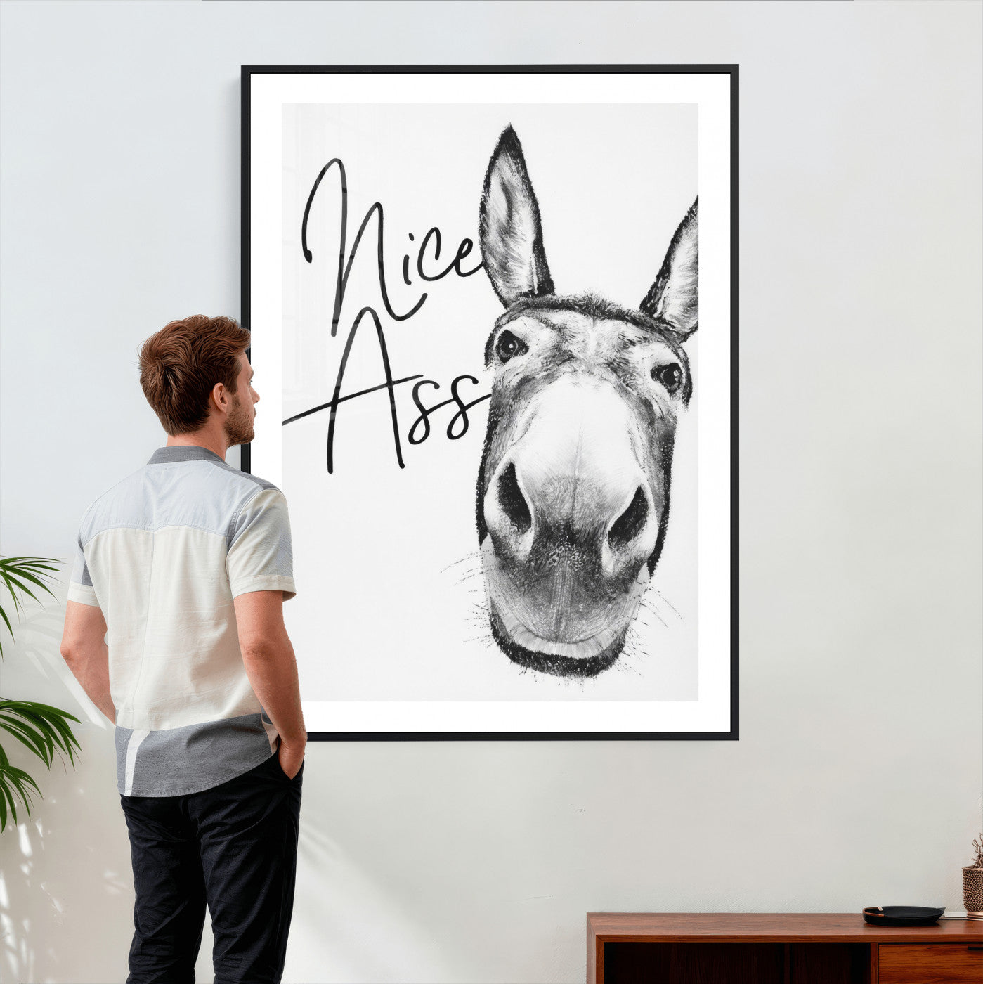 56057354-MGV-CV-24X36 - Nice Ass Funny Canvas Wall Art for Bathroom Wall Decor Cute Danke Humor Decor, Quirky Farmhouse Bathroom Art, Cow Lover Gift