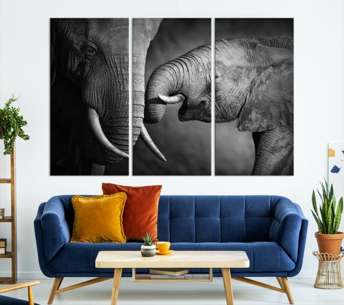 Elephant Family Wall Art Canvas Print