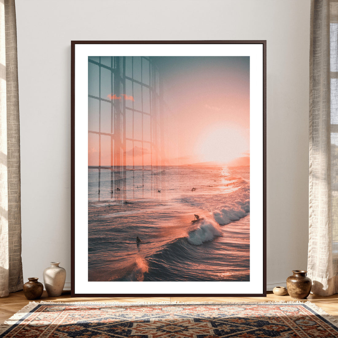 Sunset Ocean Wall Art Canvas Print