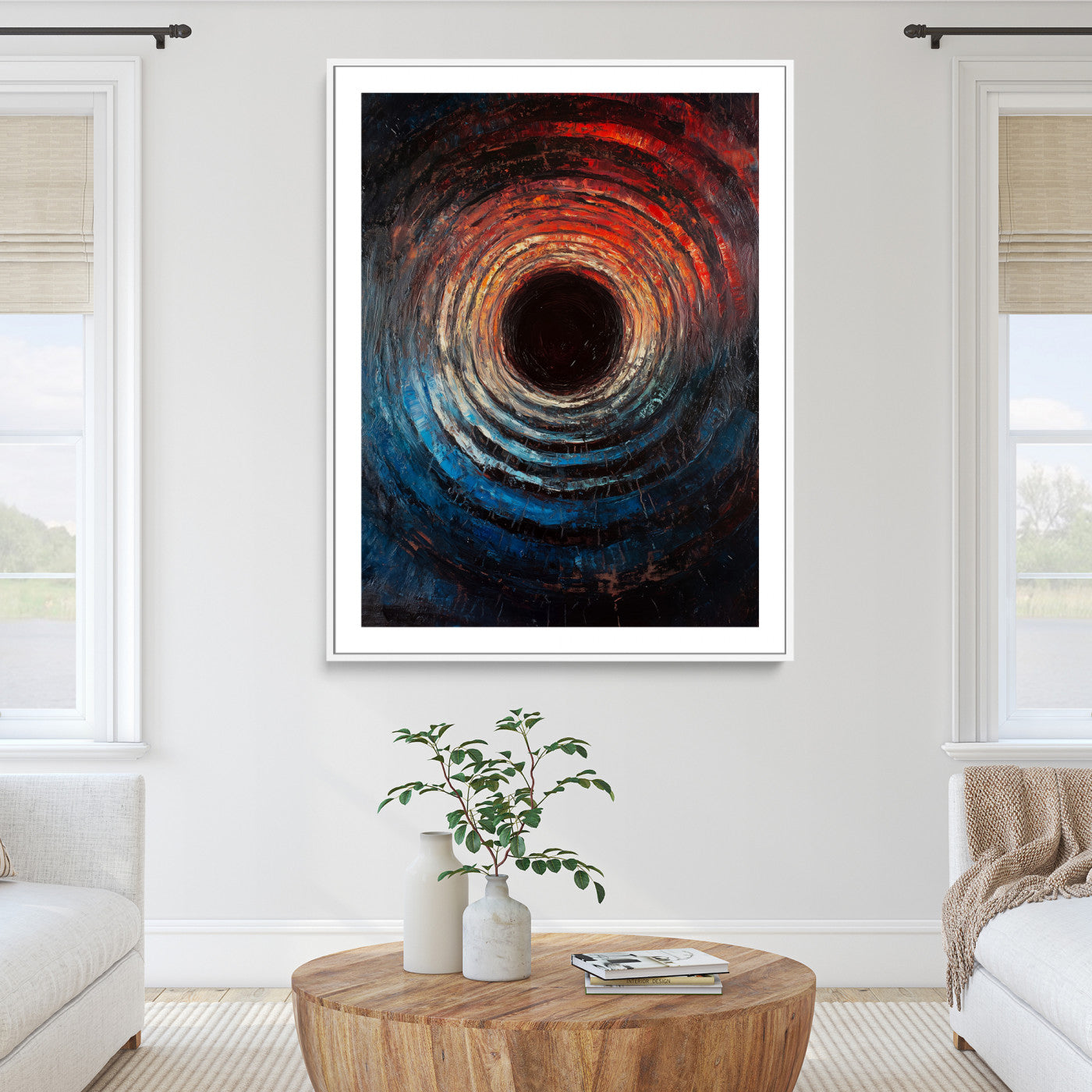 Wood Vortex Wall Art Canvas Print, Framed Abstract Swirl Art Picture Print, Wood Tree Texture Perfect Modern Decor, Framed Wood Vortex, Wood