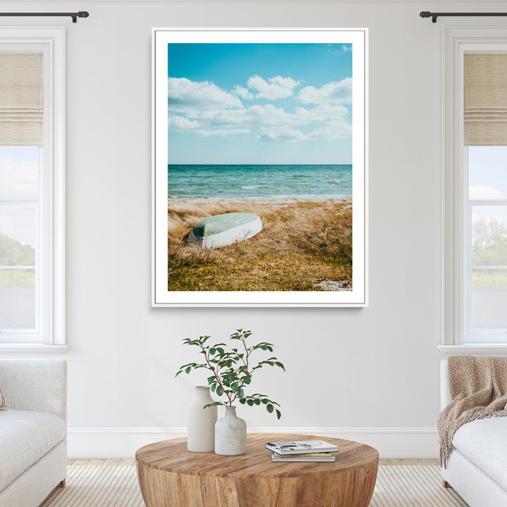Coastal Serenity Wall Art Canvas Print, Framed Ocean View Art