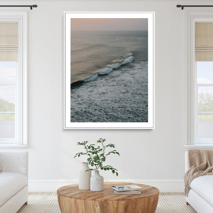 Ocean Waves Wall Art Canvas Print, Framed Coastal Serenity Art Picture Print, Relaxing Ocean Perfect Modern Coastal Decor Artwork