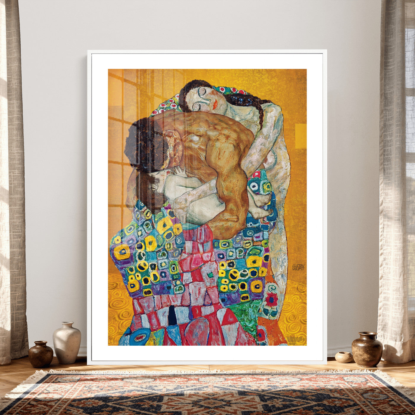 44640476-MGV-CV-24X36 - The Bride Wall Art Canvas Print – Gustav Klimt Inspired Romantic Embrace Painting