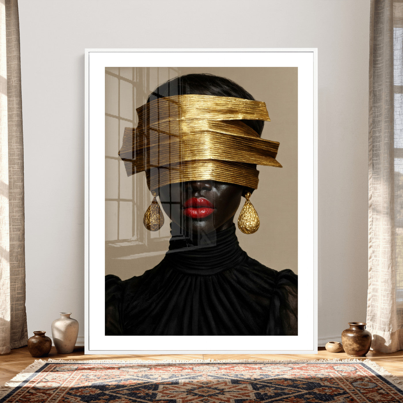 8151788X6-MGV-CV-24X36 - Abstract Afro American Women Wall Art Canvas Print