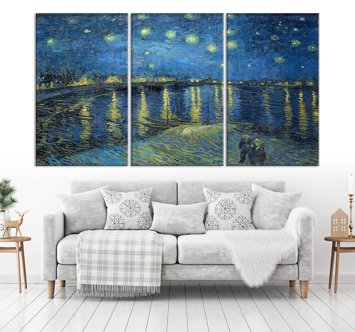 Vincent van Gogh Noche estrellada sobre el Ródano Arte abstracto de la pared Lienzo