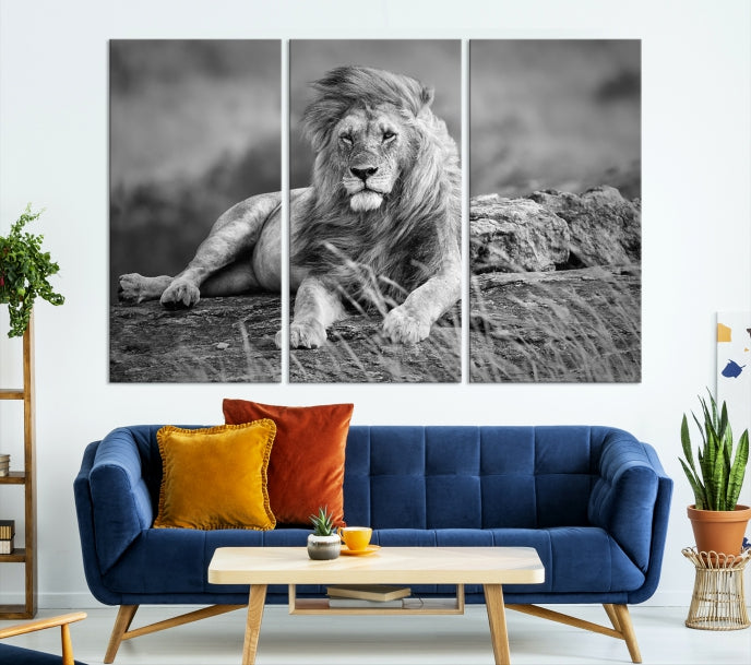 Roi de la forêt Lion Wall Art Impression sur toile