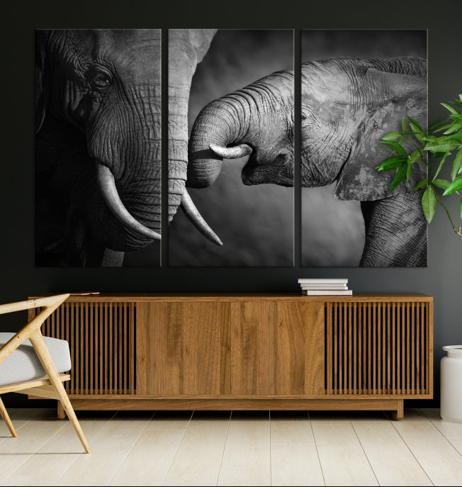 Elephant Family Wall Art Canvas Print