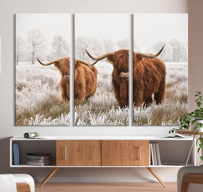 Lienzo decorativo para pared grande con vacas de Terranova