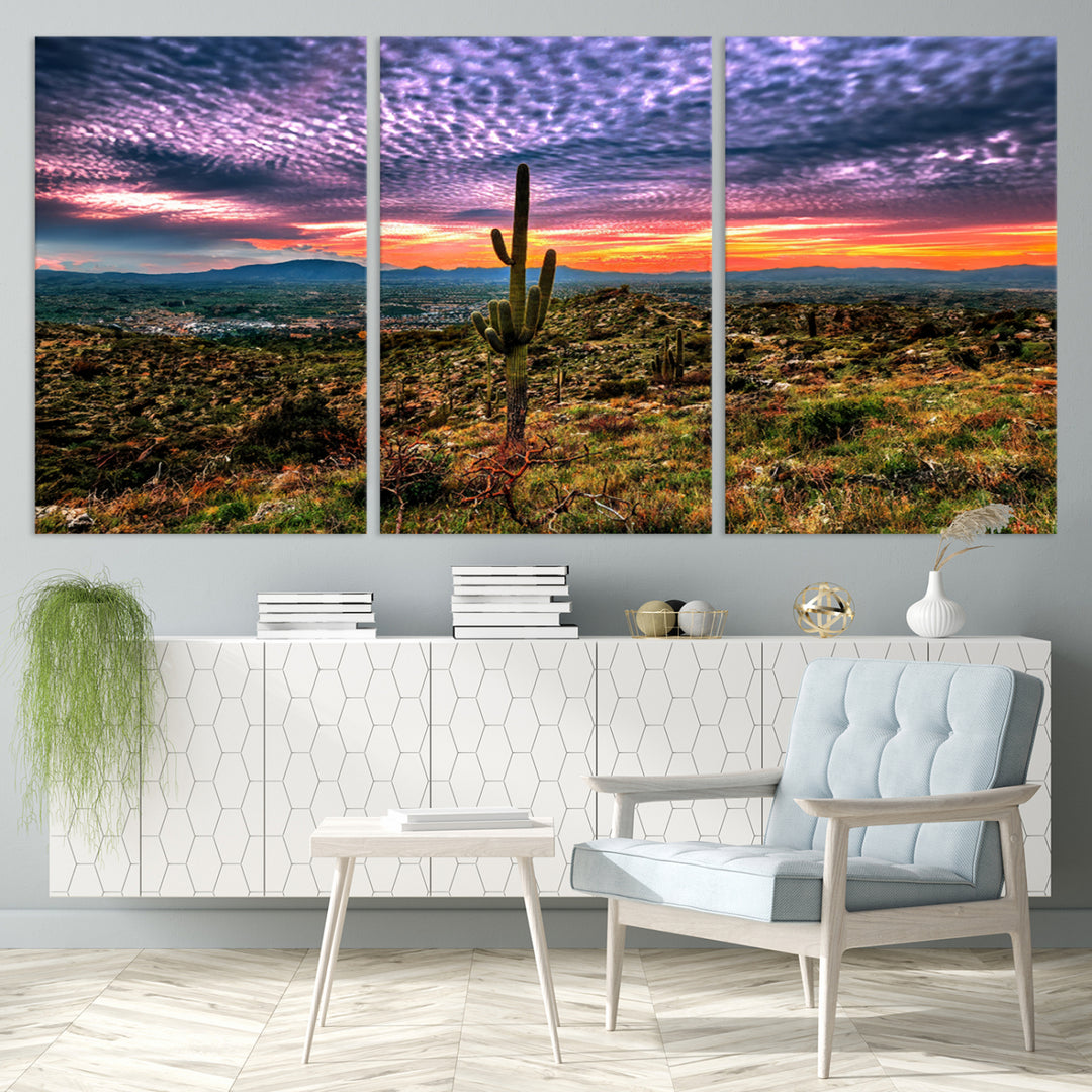 Arizona Desert Sunset Wall Art Canvas Print, Phoenix Wall Art Print