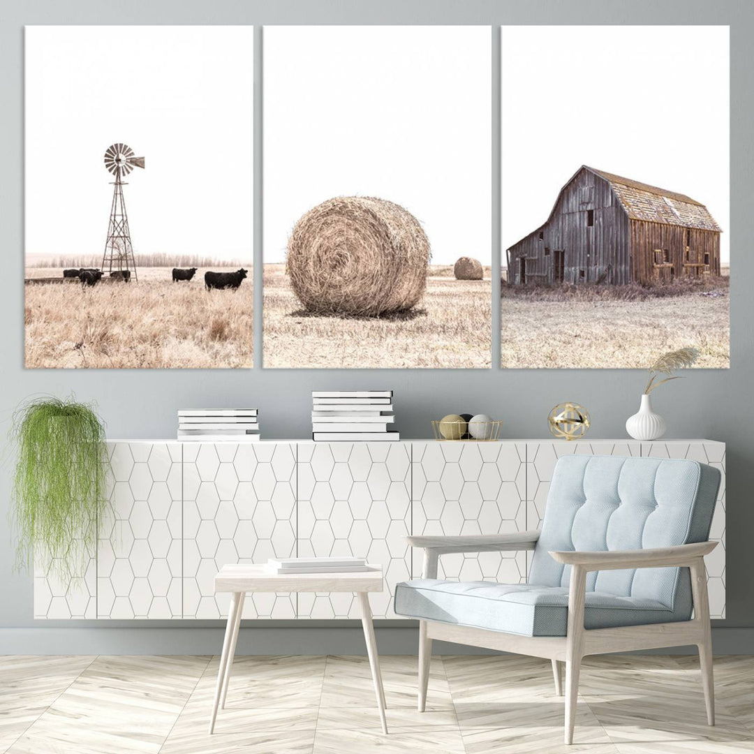 Farm Prints Set, Set of 6 Farmhouse Wall Art, Country House Decor, Barn Print, Wheat Print, Farmhouse Wall Art, Gallery Wall Art, Farm Print