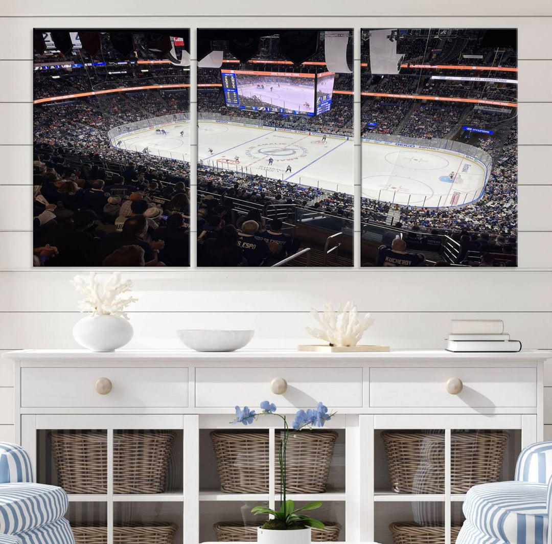 Amalie Arena Florida Wall Art Canvas Print - NHL Hockey Stadium Print