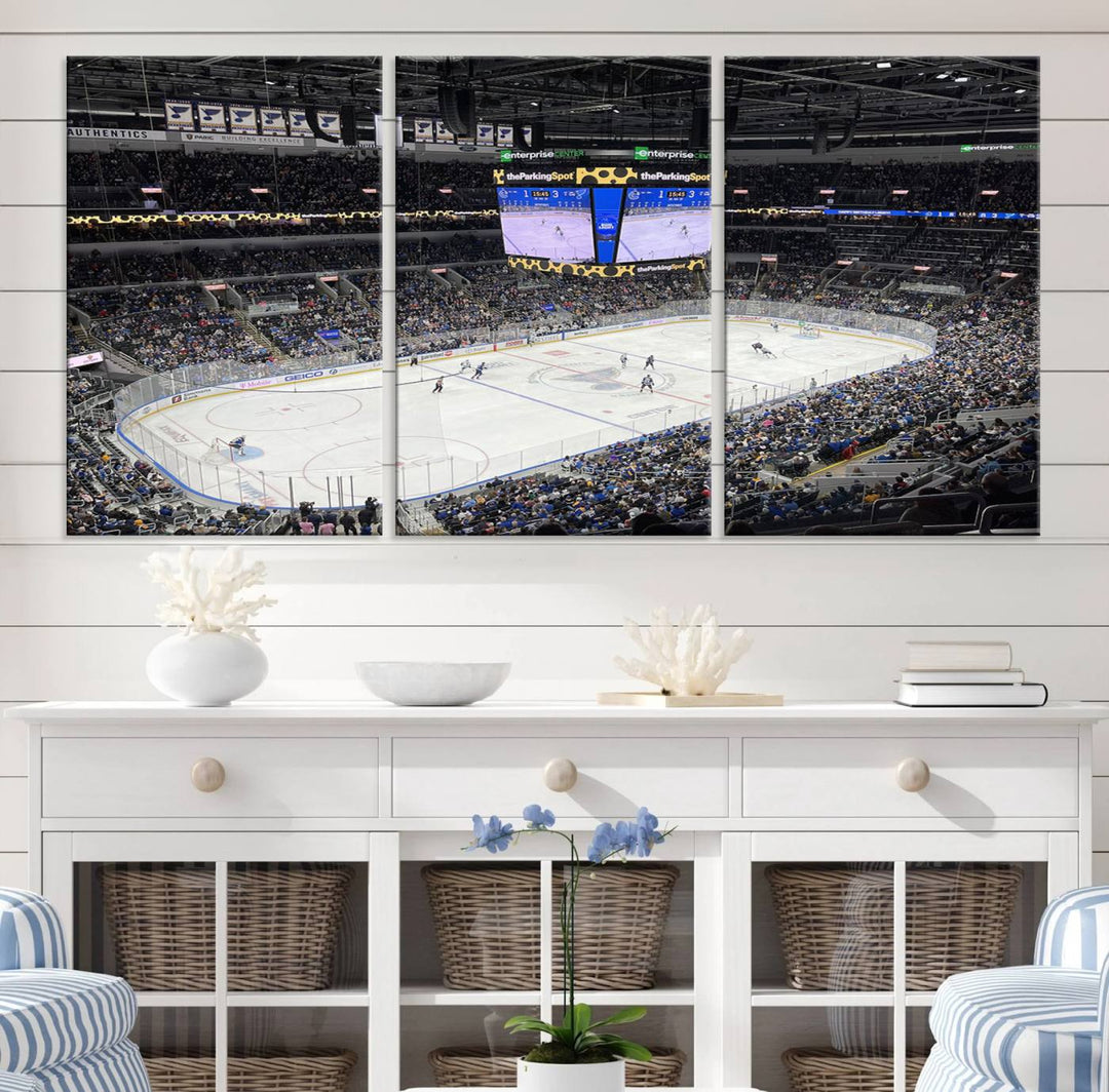 Enterprise Center Missouri St. Louis Blues Hockey Stadium Wall Art Canvas Print