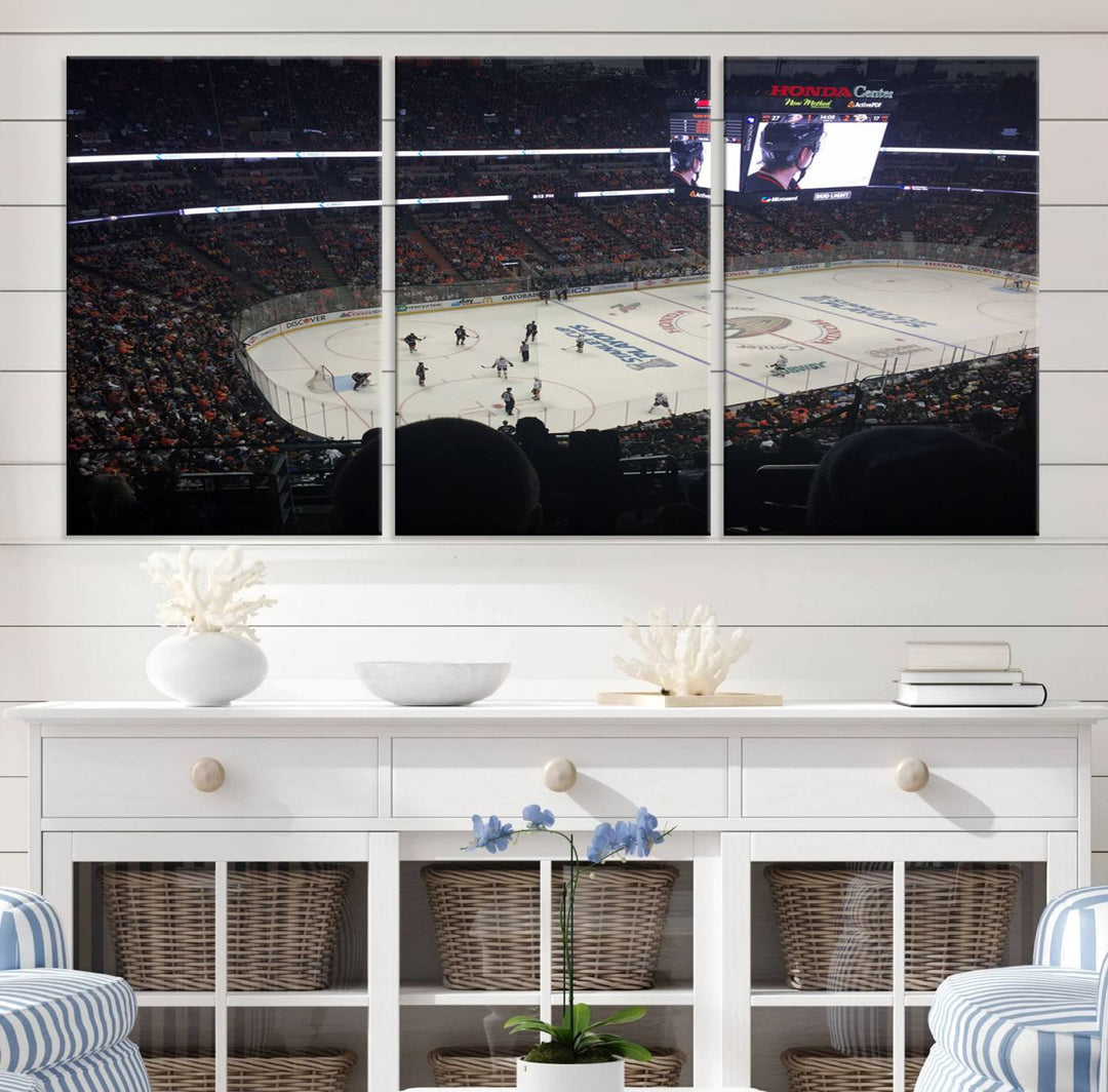 Honda Center California Anaheim Ducks Hockey Stadium Wall Art Canvas Print