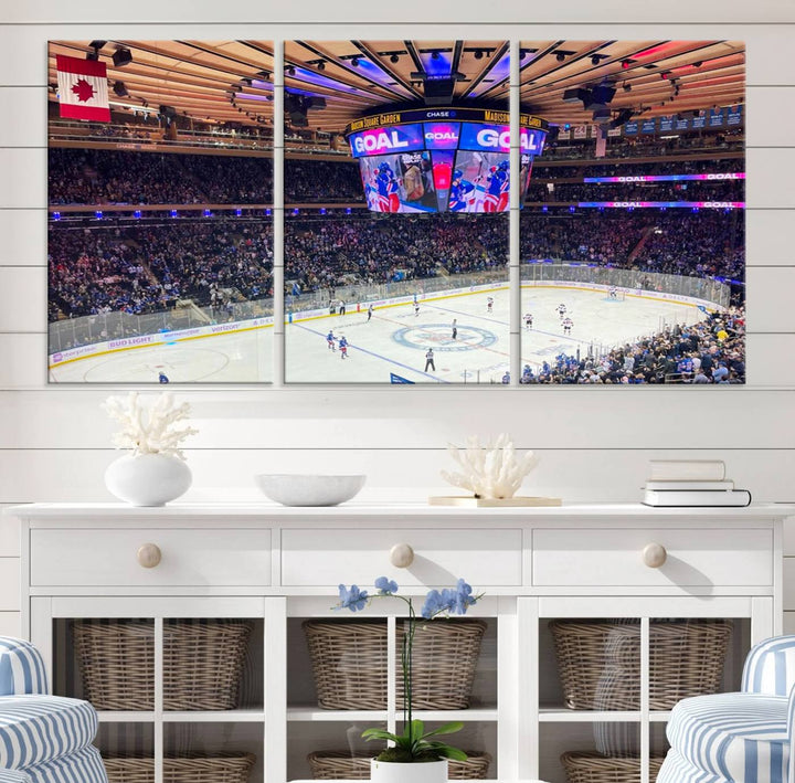 Madison New York Rangers Hockey Stadium Wall Art Canvas Print