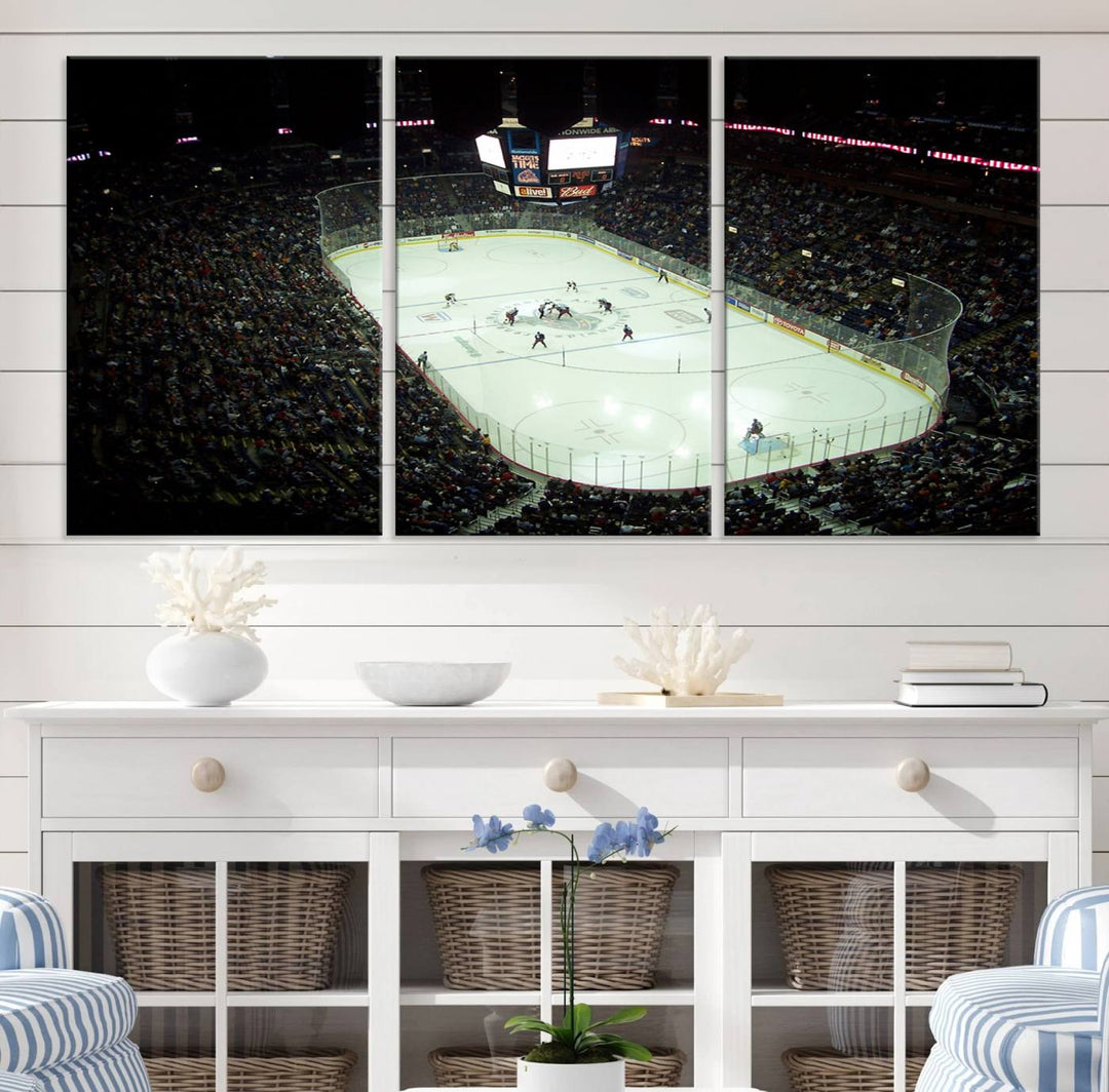 Nationwide Arena Ohio Columbus Blue Jackets Hockey Stadium Wall Art Canvas Print