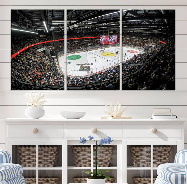 Vaudoise Lausanne Ice Hockey Arena Stadium Wall Art Canvas Print