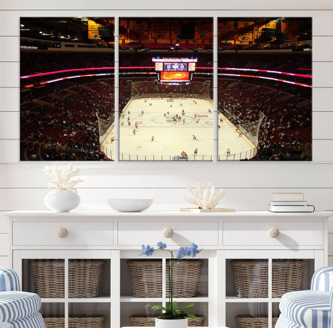 Wachovia Center Priort of Lyers Game Ice Hockey Stadium Wall Art Canvas Print