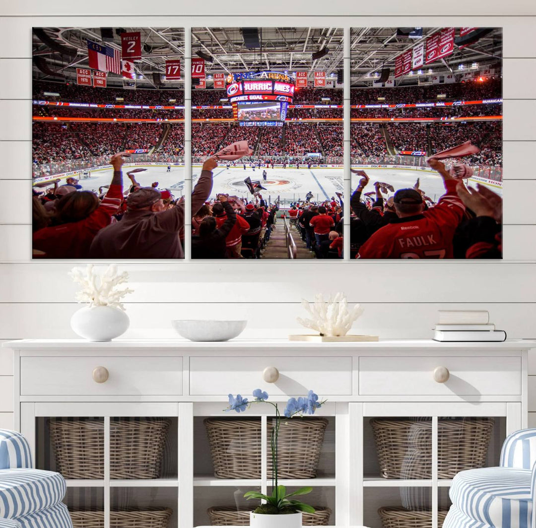 Carolina Hurricanes Ice Hockey Stadium Wall Art Canvas Print