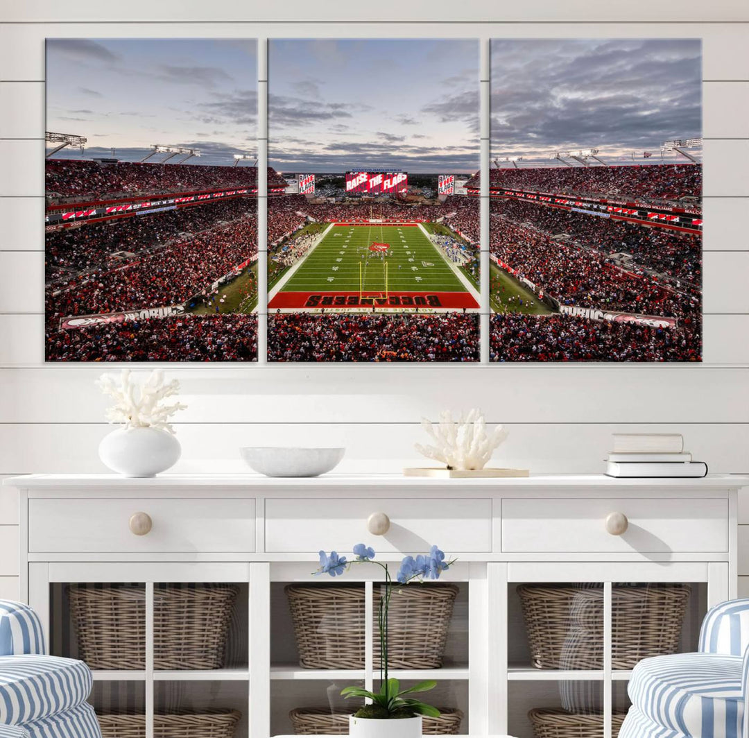 Florida Tampa Raymond James Stadium Wall Art Canvas Print - NFL Football Stadium Print