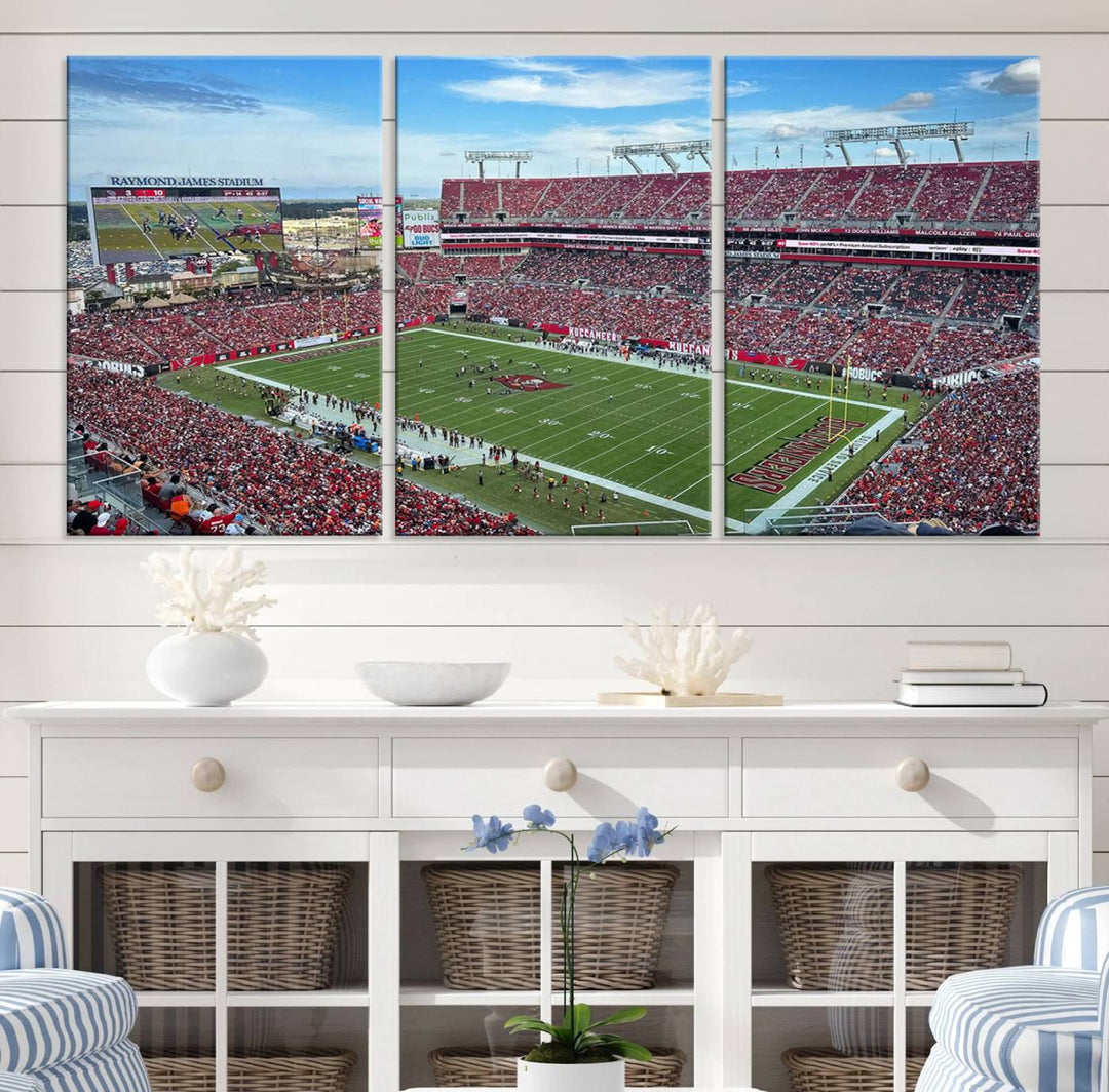 Florida Tampa Raymond James Stadium Wall Art Canvas Print - NFL Football Stadium Print