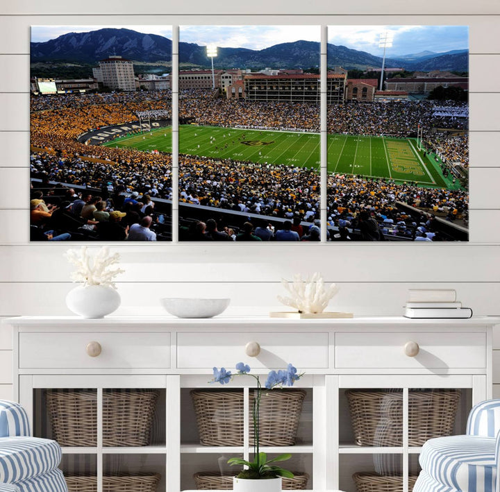Colorado Buffaloes Football Team Print - Boulder Folsom Field Stadium Wall Art Canvas Print