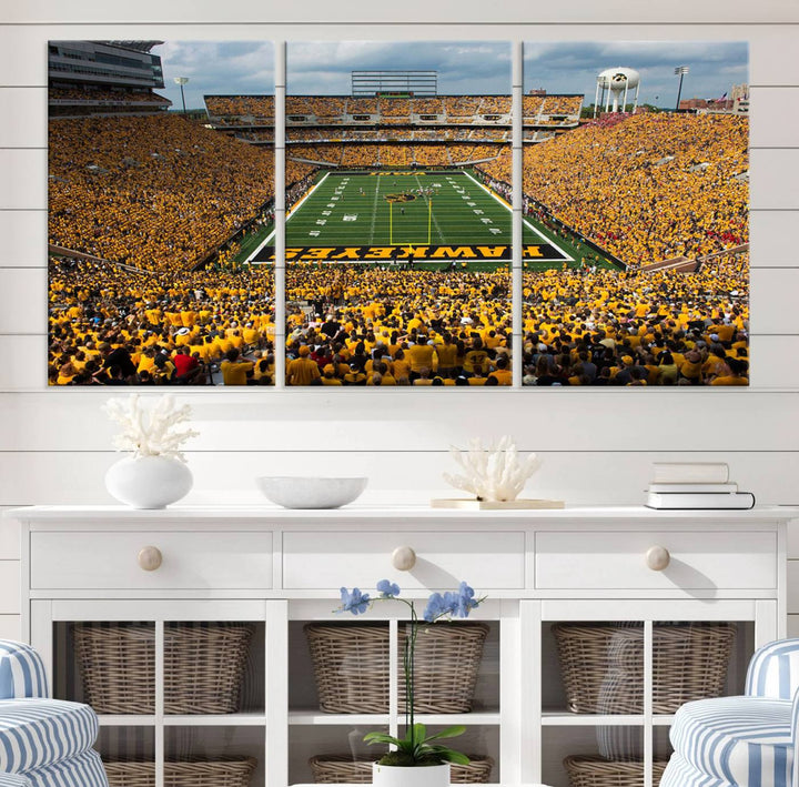 Kinnick Stadium - Iowa Hawkeyes Football Team Print - Iowa City Kinnick Stadium Wall Art Canvas Print