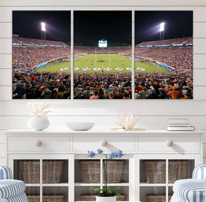 Virginia Cavaliers Football Team Print - Charlottesville Scott Stadium Wall Art Canvas Print