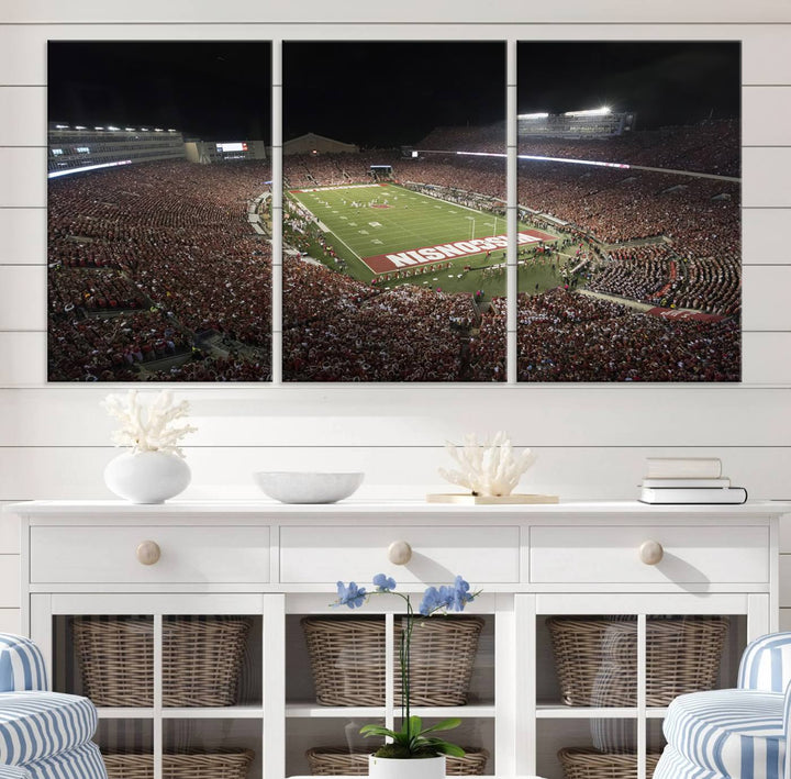 Wisconsin Badgers Football Team Print - Madison Camp Randall Stadium Wall Art Canvas Print