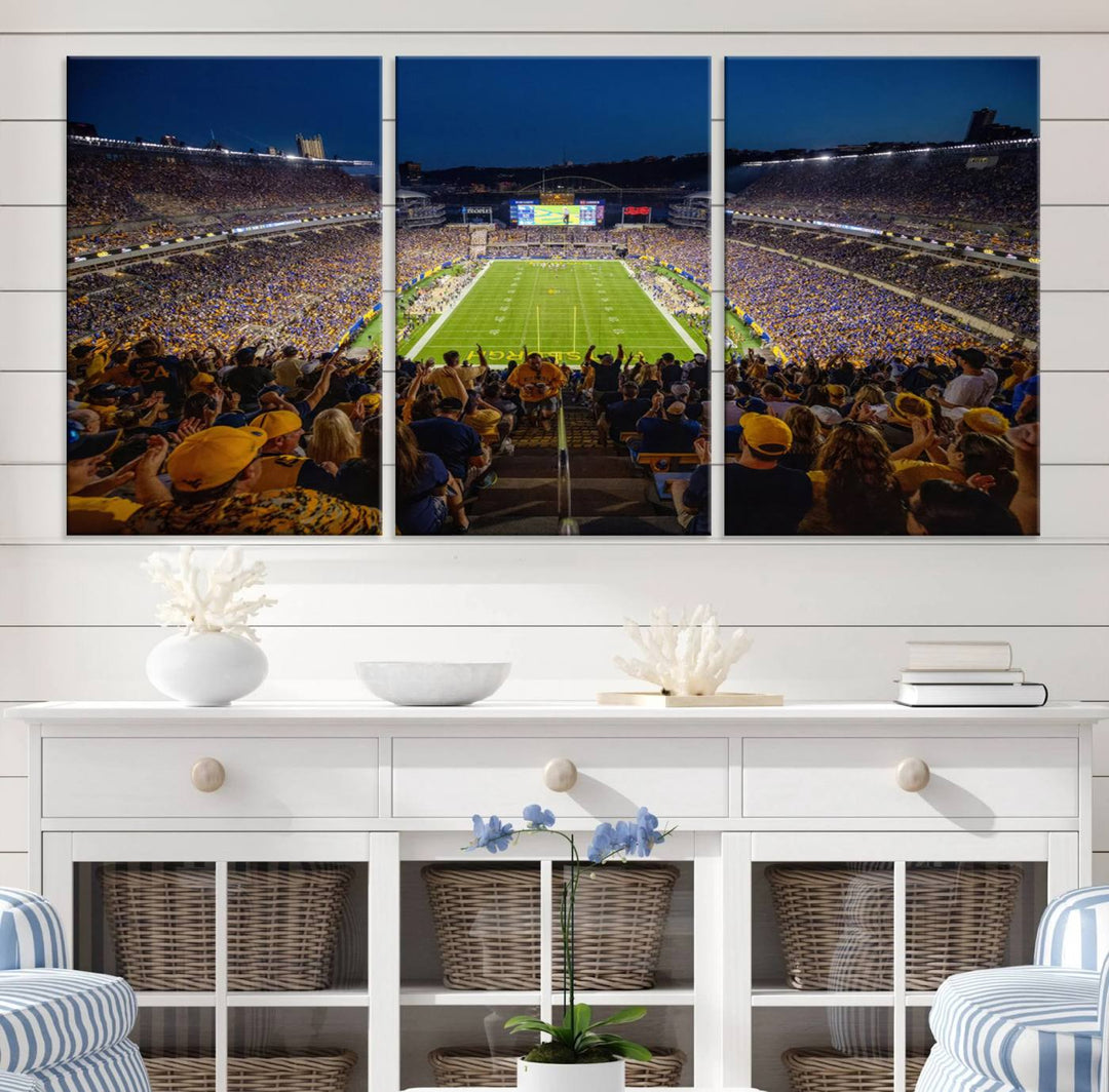 Pittsburgh Panthers Football Team Print - Pittsburgh Acrisure Stadium Wall Art Canvas Print