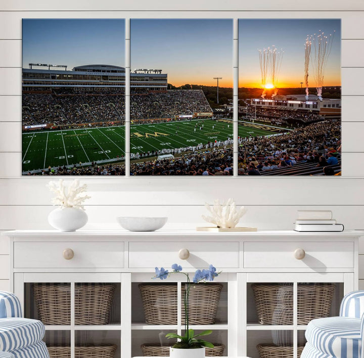 Demon Deacons Football Team Print - Winston-Salem Allegacy Federal Credit Union Stadium Wall Art Canvas Print