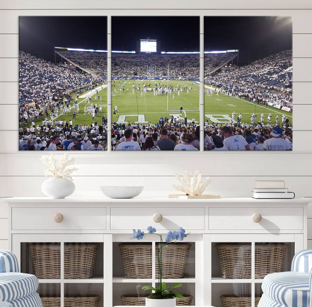 Brigham Young University Cougars Football Team Print - Provo LaVell Edwards Stadium Wall Art Canvas Print.